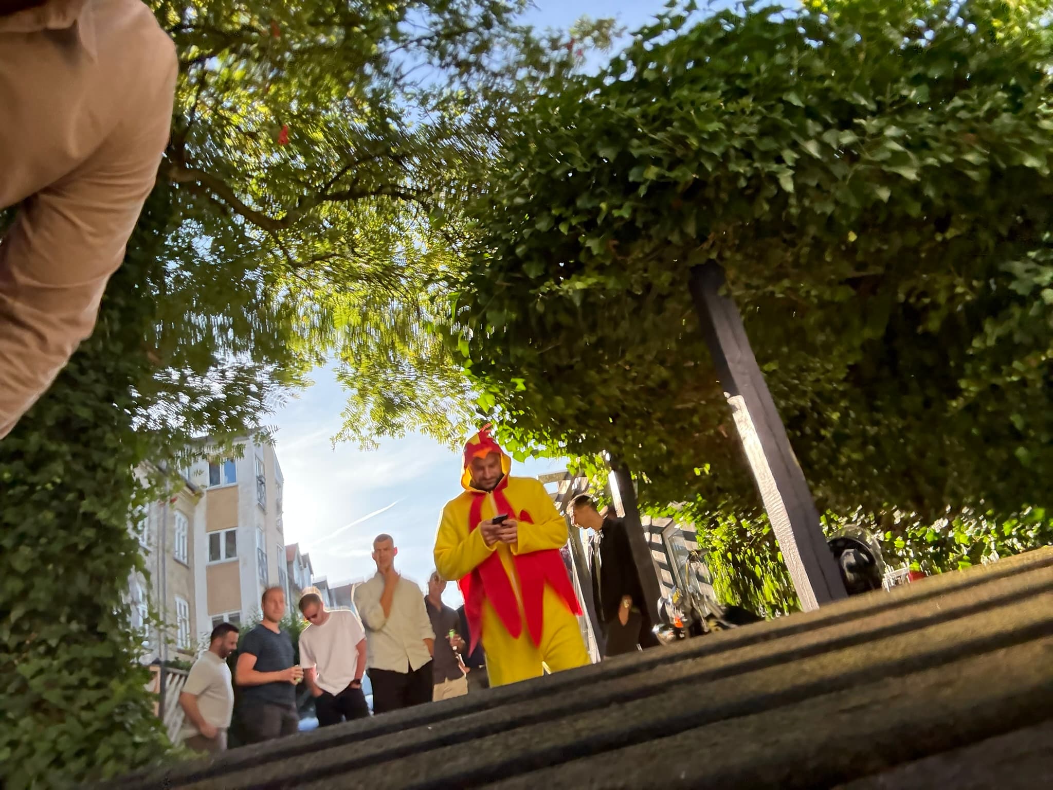 Ethan before the chicken bar game